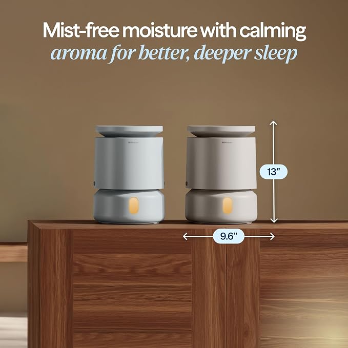 BLUEAIR Room Humidifier - DreamWell - 48Hr Top-Fill Mist-Free InvisibleMist Technology Aroma Stone for Essential Oils and Soothing Mood Lighting - Quiet Operation for Bedroom and Home Use, Beige - Image 3