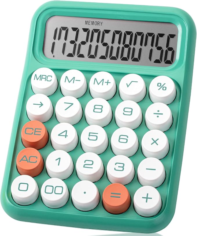 Mr. Pen- Mechanical Switch Calculator, 12 Digit Large LCD Display, Earthy Green by MrPen