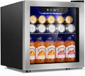 Antarctic Star 48 Can Mini Beverage Refrigerator, 1.3 Cu.Ft Compact Drink Cooler with Glass Door, Adjustable Temp 40-61°F, Quiet Freestanding Wine & Soda Cooler for Home Office Dorm, LED Lit by AntarcticStar