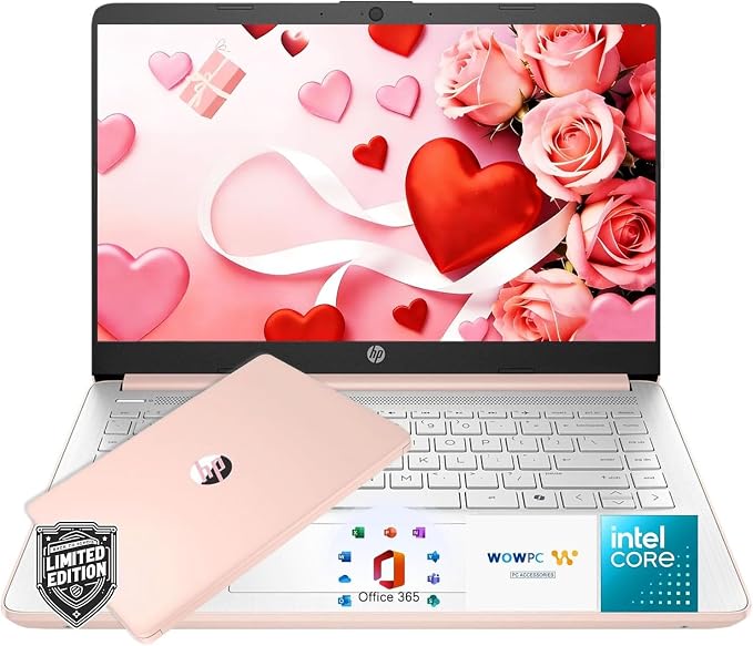 HP New Everyday Laptop • 2026 Edition • Microsoft Office 365 Included • Intel N150 CPU • 128GB SSD • Copilot AI • Long Battery Life • Windows 11 • Rose Gold by Unknown