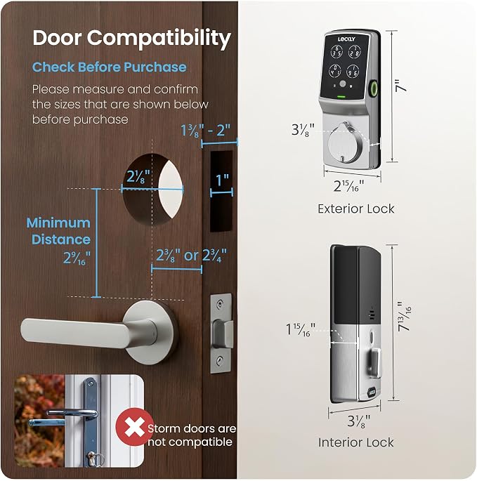 Lockly Guard Secure Pro Platinum Deadbolt PGD728WPU Commercial Smart Lock – - Image 2