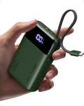 INIU 20000mAh Power Bank, Small Portable Charger, 45W PD Fast Charging Battery Pack with Build in USB-C Cable, Travel Phone Charger for iPhone 17 16 15 14 Air Samsung S25 S24 Google iPad Xiaomi, Green by INIU