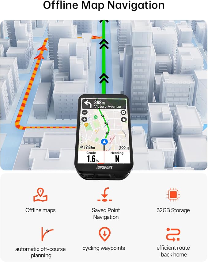 iGPSPORT iGS800 Bike Computer Touchscreen, 3.5'' Offline MAP Navigation WiFi - Image 3