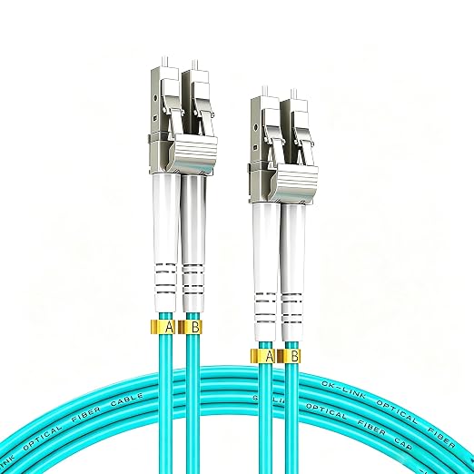 OM3 LC to LC Fiber Patch Cable 5m, Duplex 50/125μm Multimode Jumper, 10GB 40GB by SK-LINK