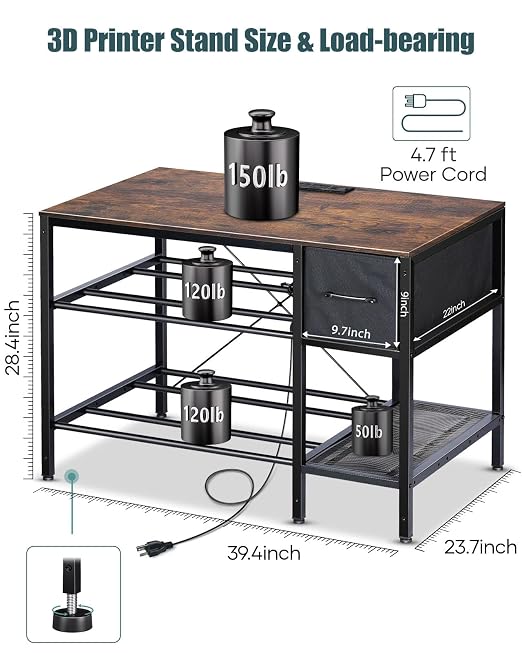 AHOWPD 3D Printer Table with Filaments Storage - Image 5