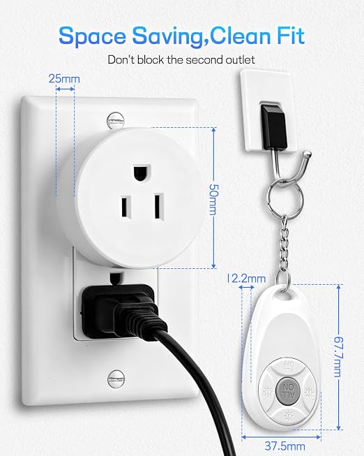 Remote Control Outlet, Wireless Light Switch, 500ft Range, No Wiring Needed - Image 5