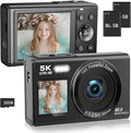 5K Digital Camera for Photography, 80MP Dual Screen Vlogging Camera for YouTube by Saneen