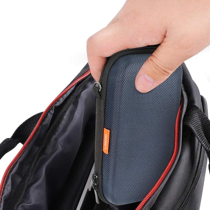Hard EVA Protective Case - GLCON Portable Storage Case for Charging Cable, Power Bank, Hard Drive, Cell Phone, External Battery - Small Travel Case Mesh Inner Pocket + Zipper Enclosure (Grey Blue) - Image 6