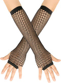 Seeksmile Women's Girls 80's Theme Party Emo Fingerless Arm Fishnet Gloves by Seeksmile