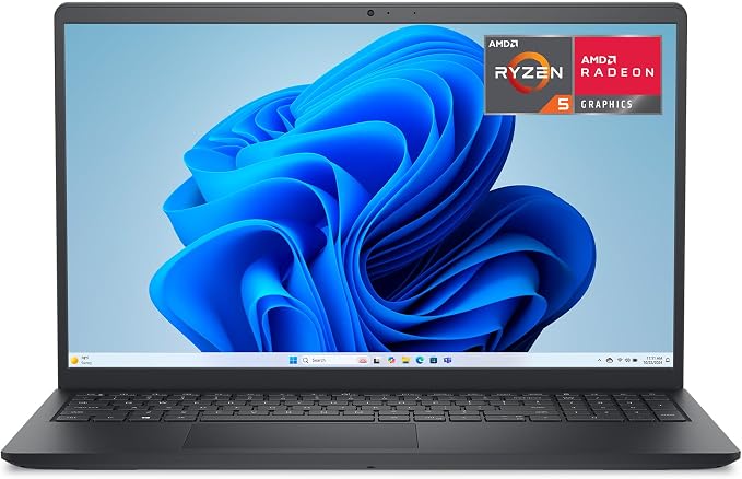 Dell 15.6 Laptop, AMD Ryzen 5 7520U with Radeon 610M, Windows 11 Home | FHD 120Hz IPS, LPDDR5, 512GB SSD, Wi‑Fi 5, Bluetooth, Carbon Black, DC15255 by Dell