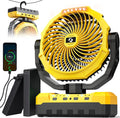 Korbot 36000mAh Portable Camping Fan - 120HRS Rechargeable Fan with Detachable Battery with LED & Remote - 4 Speeds Battery Powered for Tent,Travel, Office, Jobsite by KorbotBestCoolingForYou