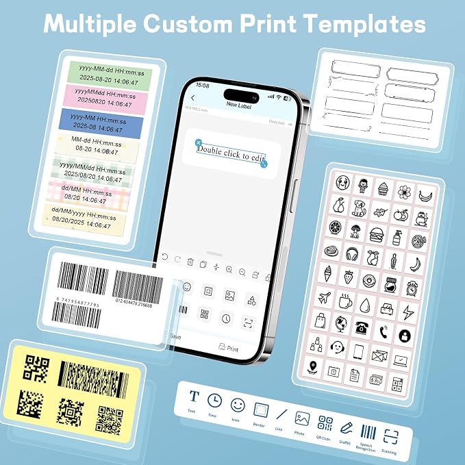 Label Maker Machine with Tape, N12 Bluetooth Label Printer, Portable Mini Label - Image 5