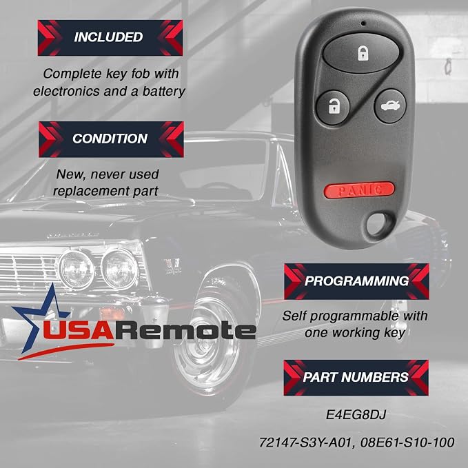 Car Key Fob Keyless Entry Remote fits 1997-2001 Honda CR-V / 2000-2009 Honda - Image 3