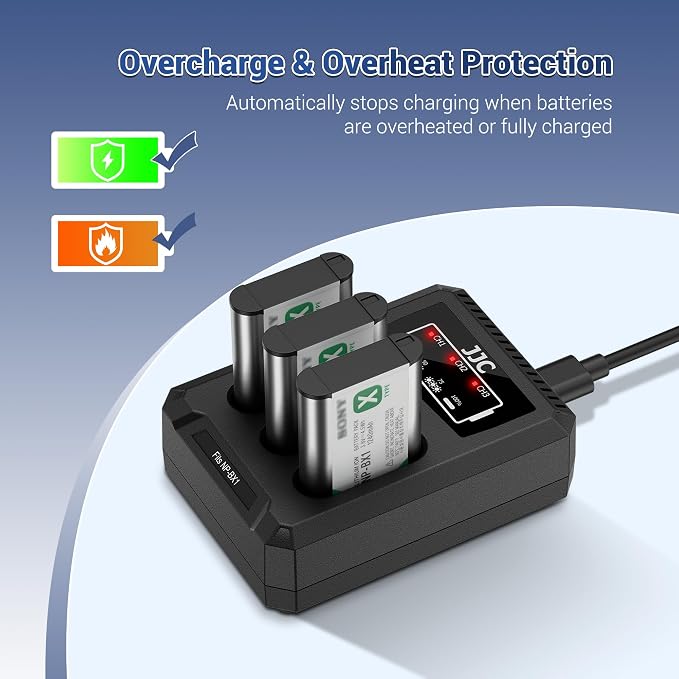 JJC DB-120 Battery Charger USB Triple Slot - Image 7