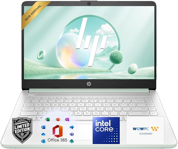 HP 14 inch Essential Laptop Computer, 2026 Edition, 4GB DDR5 RAM, 128GB SSD, Intel N150 CPU, Long Battery Life, 1TB Cloud Storage, Windows 11 with Microsoft 365 by Unknown