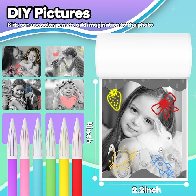 Printer Paper, 12 Rolls for Kids Instant Print Camera, HD Printing Thermal - Image 4
