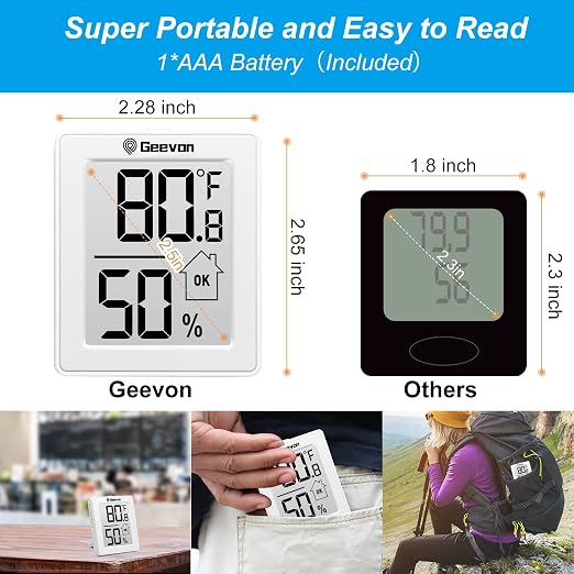 Geevon Indoor Thermometer Room Temperature Monitor, 3 Pack Temperature Humidity - Image 3