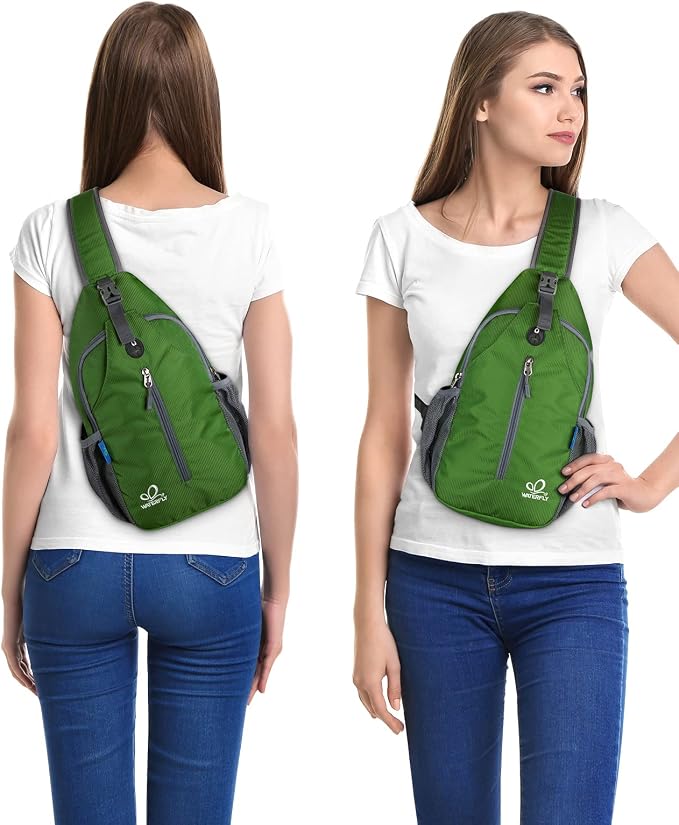 WATERFLY Crossbody Sling Backpack Sling Bag Travel Hiking Chest Bag Daypack - Image 3