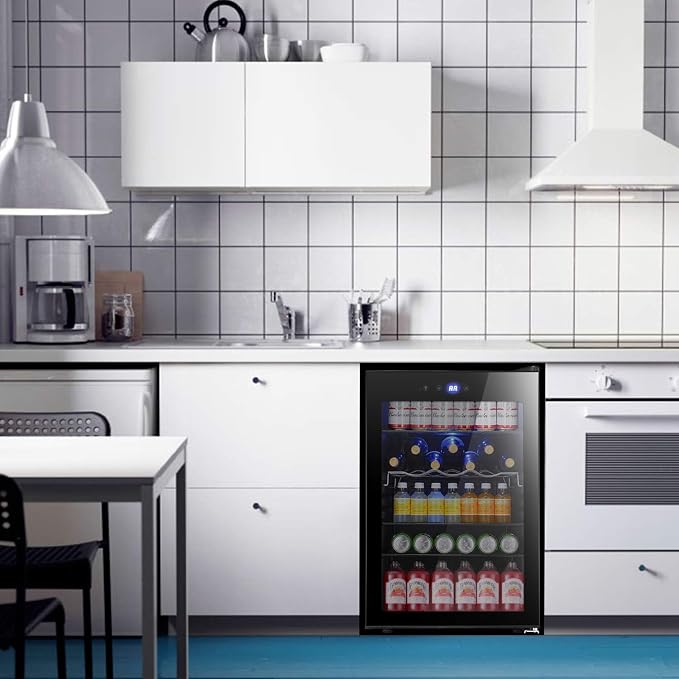 Antarctic Star Beverage Refrigerator -150 Can Mini Fridge for Soda Beer or wine,Small Drink Dispenser, For Office or Bar with Adjustable Removable Shelves，4.5 Cu. Ft. (Black) - Image 7