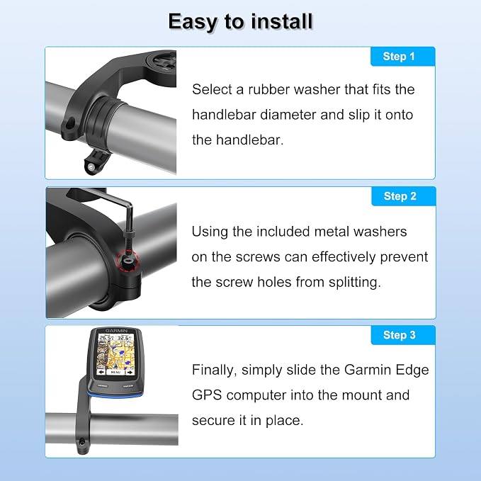Flush Out-Front Bike Mount for Garmin Edge GPS Computer, IIISOGNO Extended - Image 5