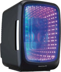 Frigidaire Gaming Light Up Mini Beverage Refrigerator, 6 can, 4 liters, Cooler with large see through door and LED lights Perfect for Gaming Experience, Home, Office, or Cars.12V Charger (Stealth) by Unknown