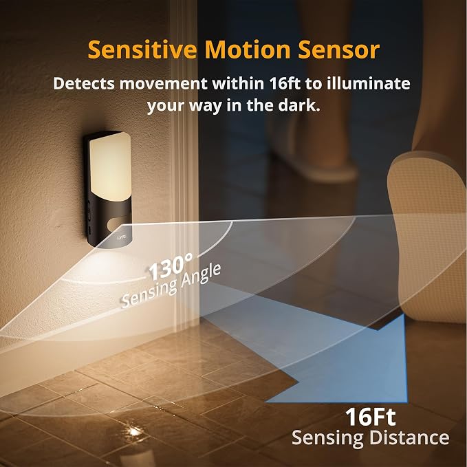 Lyridz Motion Sensor Wall Sconce, Up & Down Dual Beam Rechargeable Night Light - Image 3