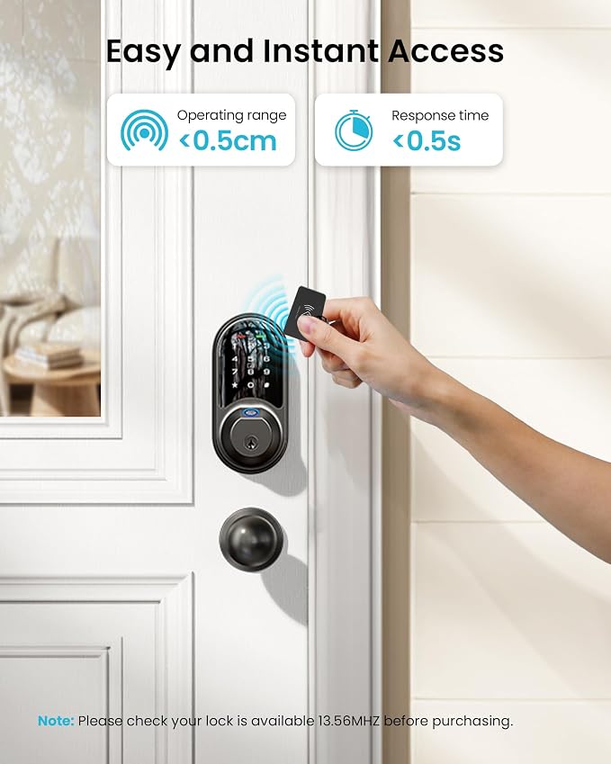 Veise VK01 IC Cards for Smart Lock, 13.56MHz RFID Cards Key Fobs for Keyless - Image 4