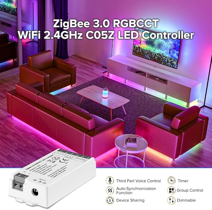 BTF-LIGHTING Tuya Zigbee 3.0 C05Z LED Controller Support RGBCCT 6 pin PWM FCOB - Image 4
