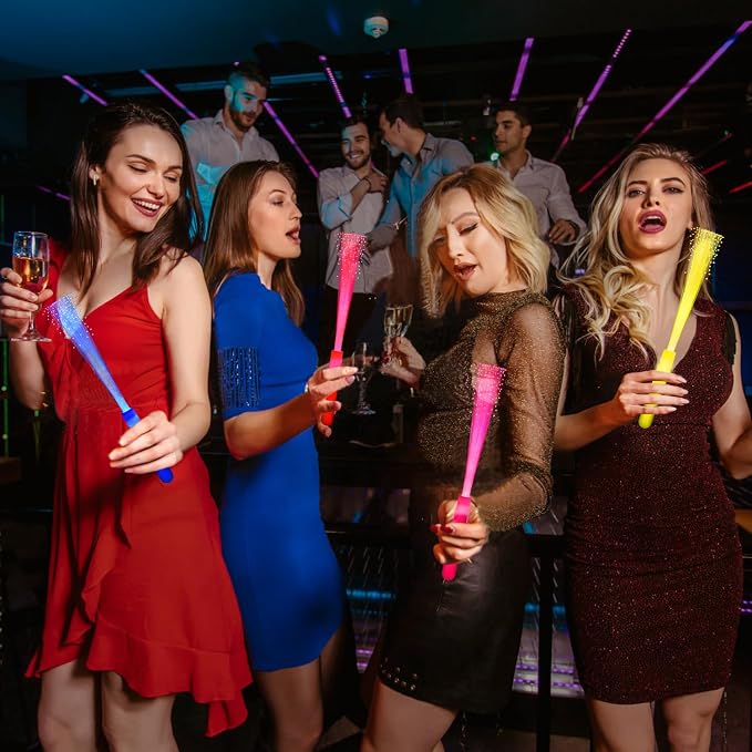 12 Pack Pink Glow Sticks Light Up Fiber Optic Stick Glow Wands Bulk - Image 5