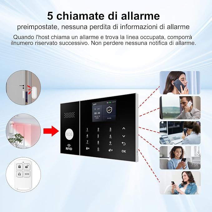 XUK Wireless Home Security System, 4G/GSM/Wi-Fi Smart Alarm Kit, Compatible - Image 8