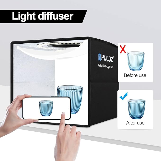 PULUZ 10x10 inch Photo Light Box, Folding Portable Mini lightbox 104PCS LED - Image 6