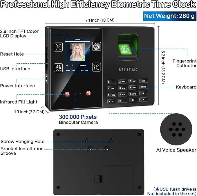 KUIIYER 4 in 1 Employees Time Clocks - Image 2