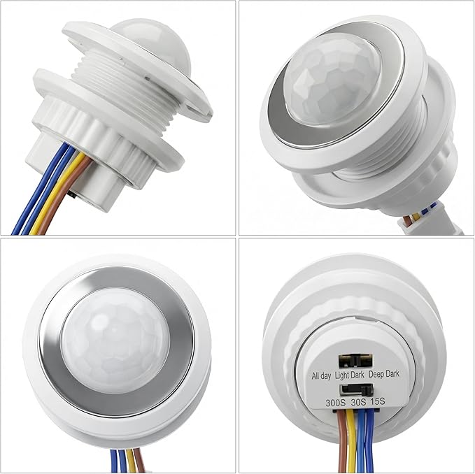 4 Pack PIR Motion Sensor Light Switch, AC 110-240V Adjustable LUX Light - Image 2
