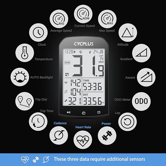 CYCPLUS GPS Wireless Bike Computer, Cycling Computer GPS - Image 4