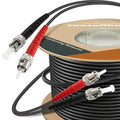 165ft / 50m Outdoor Armored OD-5mm OM1 ST to ST Fiber Cable, ST-ST Fiber Optic by Yunsufiberpro