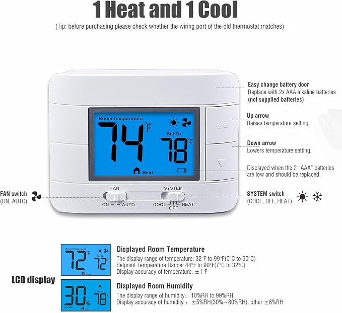Aowel Non-Programmable Thermostats - Image 3