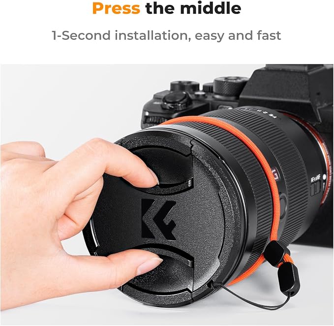 K&F Concept 95mm Lens Cap, 9-in-1 Center Pinch Lens Cover + Anti-Loss Keeper - Image 4