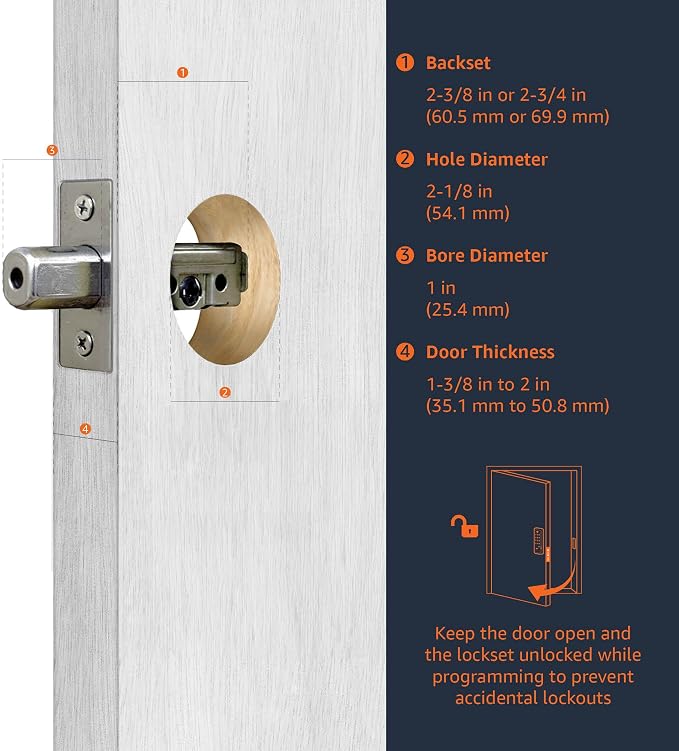 Amazon Basics Traditional Electronic Keypad, Keyless Entry Door Lock Deadbolt - Image 6