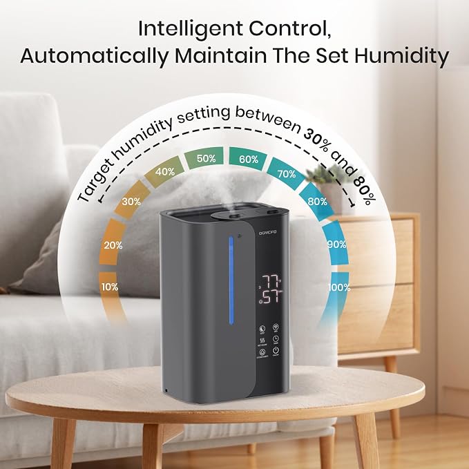 5L Smart Air Humidifiers for Bedroom with Essential Oils, Top Fill 50H Runtime Cool Mist Large Humidifiers for Home Bedroom Nursery, 28 dB Quiet Humidifier for Baby & Plants - Image 2
