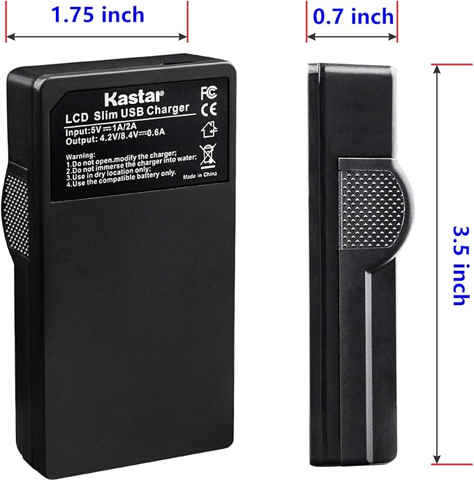 Kastar Battery x2 and Slim LCD Charger Replacement - Image 4