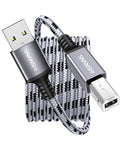 SNANSHI USB Printer Cable 20 feet, Nylon Braided USB 2.0 Type A to B Male by SNANSHI