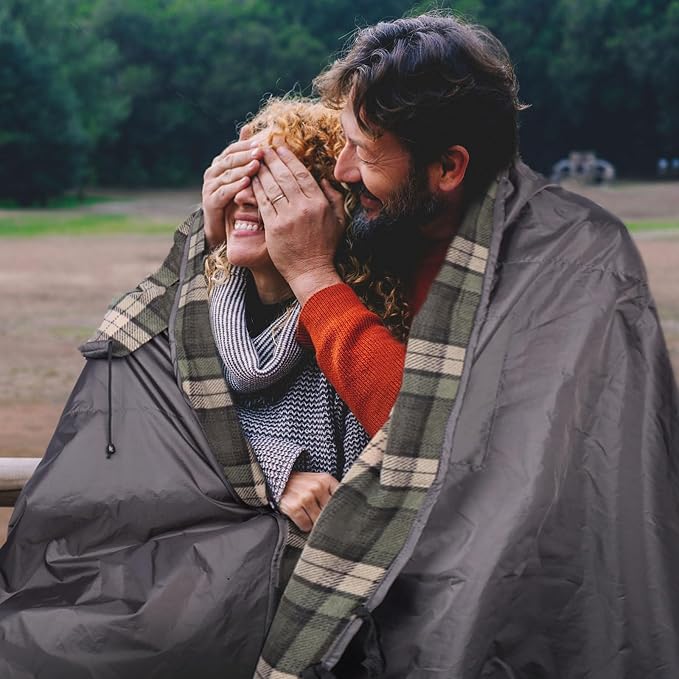 DUKUSEEK Stadium Blanket for Outdoor Sports, Waterproof Hooded Blankets - Image 9