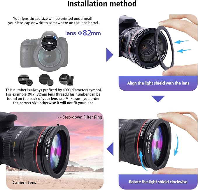 82mm Lens to 67mm Camera Lens Adapter, 82mm to 67mm Filter Step-Down Ring - Image 6