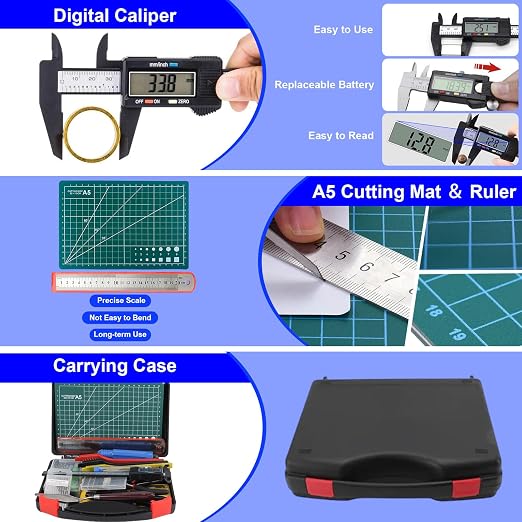 3D Printer Tool Kit, Removal Tools, Digital Caliper, Cutting Mat, Carrying Case - Image 6