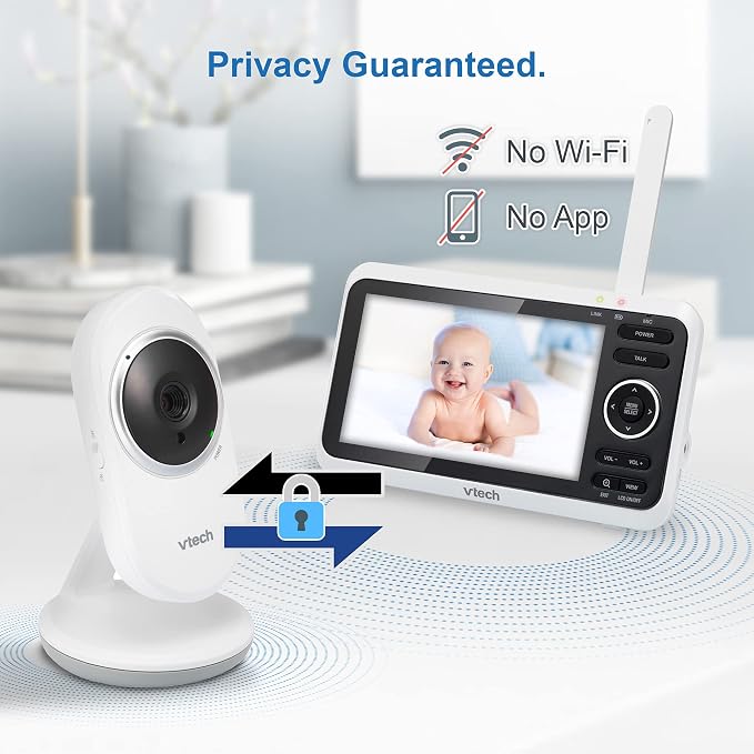 VTech Baby Monitor, No WiFi– 5" Color Screen, 12-Hour Battery, Night Vision - Image 6