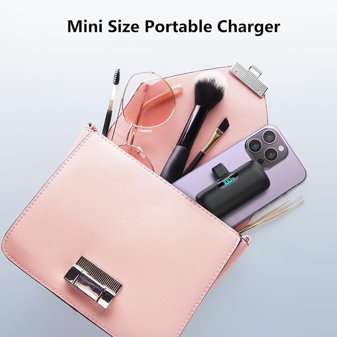 Mini Portable Charger USB C Power Bank,Upgraded 5000mAh PD Fast Charging Battery Pack Built-in USB-C Connector Travel Essential for iPhone17/17Pro/17Pro Max/Air/16 Plus/16Pro Max/15 Series,Android - Image 4