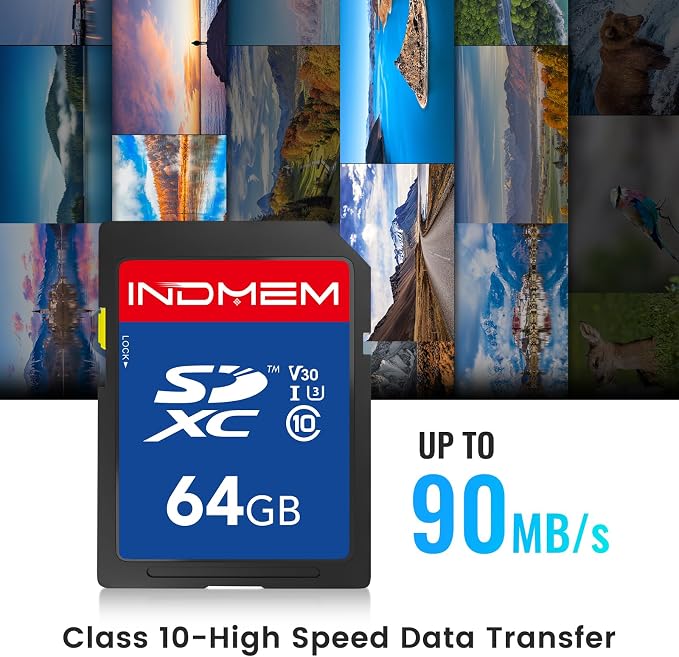 SD Card 64GB 10pack, High Speed up to 90M/S SDXC UHS-I Memory Cards, Full HD & - Image 2