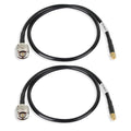 2ft N Male to SMA Male Cable 2PCS, SMA to N Cable 50 ohm Ultra Low Loss KMR240 by GEMEK