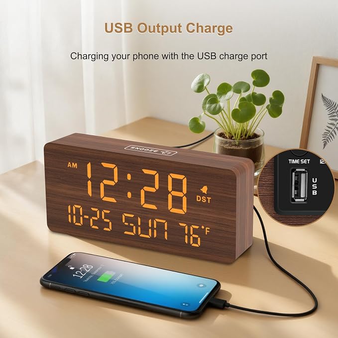 DreamSky Wooden Digital Alarm Clocks - Image 7