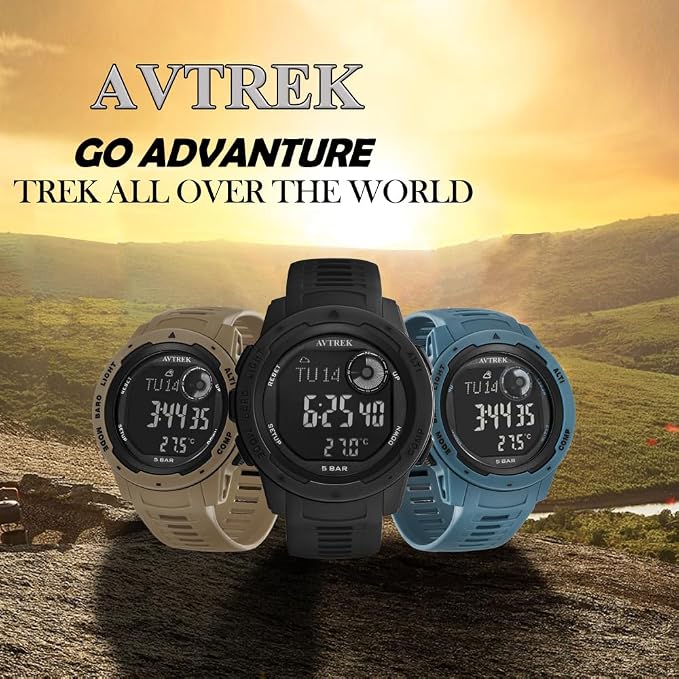 AVTREK Tactical Watch with Compass, 50M Waterproof Pedometer, Digital Altimeter - Image 8